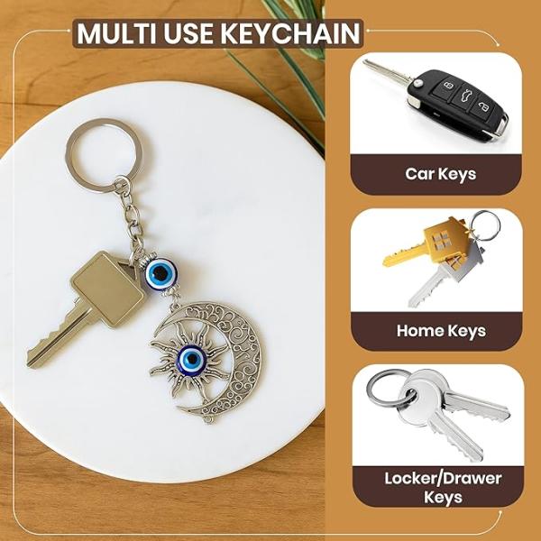 Nazar keychain Turkish eye charm protective keyring for keys and bags